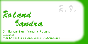 roland vandra business card